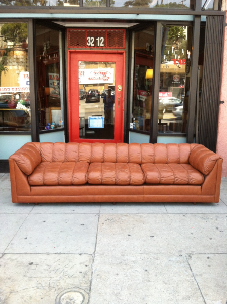 Rust Colored Leather Sofa, Colored Leather Sofa