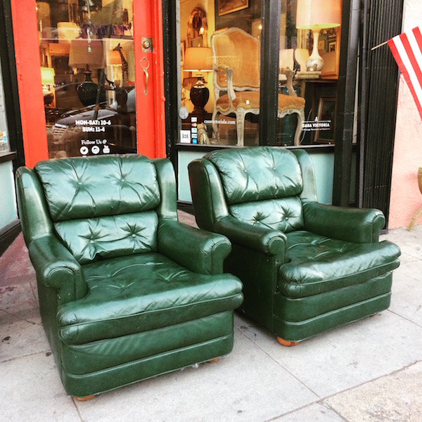 Chair Club Pair Of Leather, Green Leather Club Chair