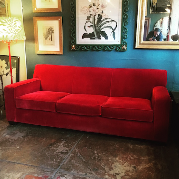 Classic Style Red Velvet Sofa
