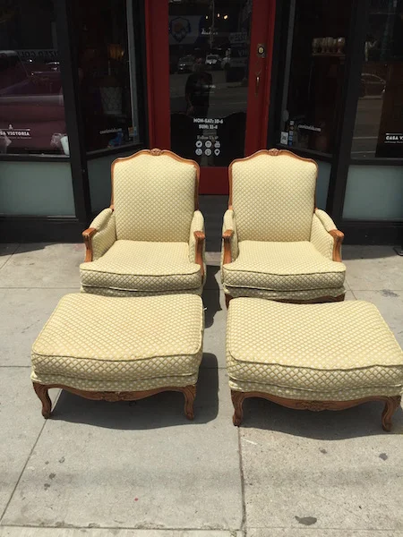 Mind-Expansion | Pair of Vintage Santa Barbara Club Chairs and Ottomans 