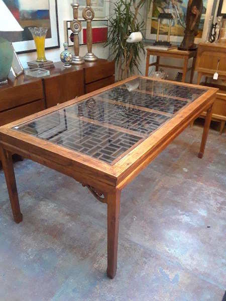 Vintage Asian Style Dining Table, Asian Style Dining Table