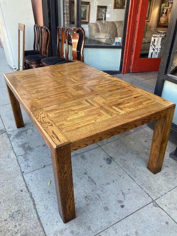 1980s Custom Parsons Style Oak Dining, Parsons Style Dining Room Tables