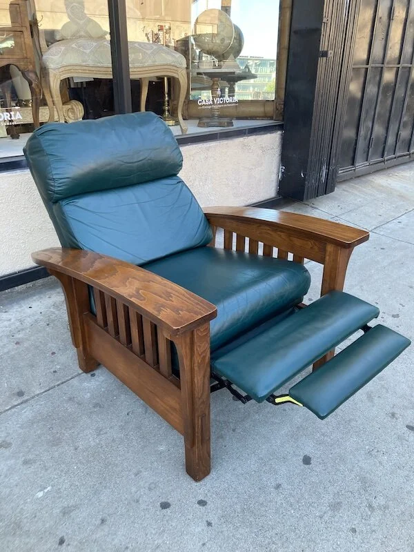 Naps for the Win | Mission-style Leather and Oak Recliner ...