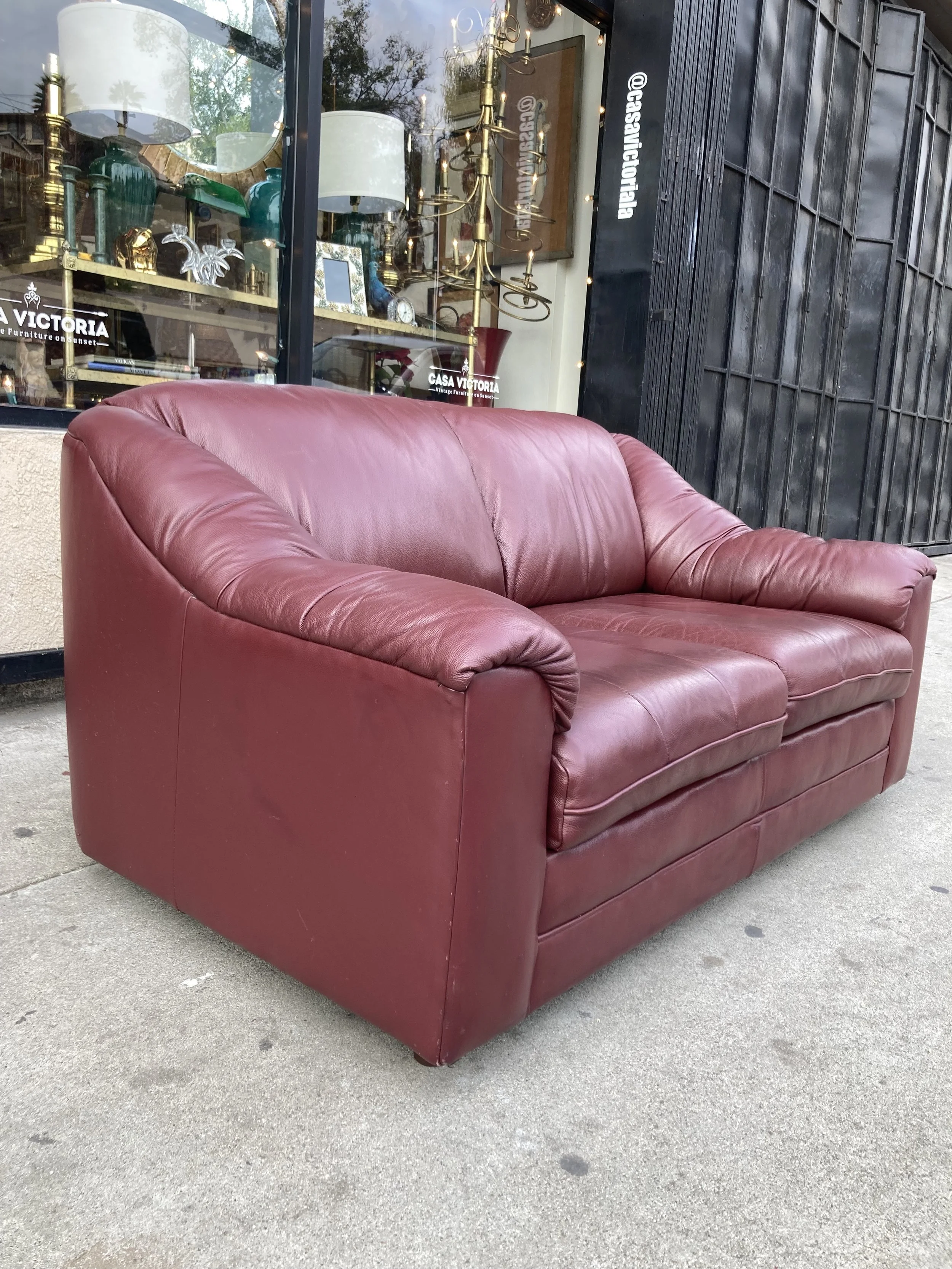 Grow Up | Custom 1980s Love Seat in Full Grain Leather