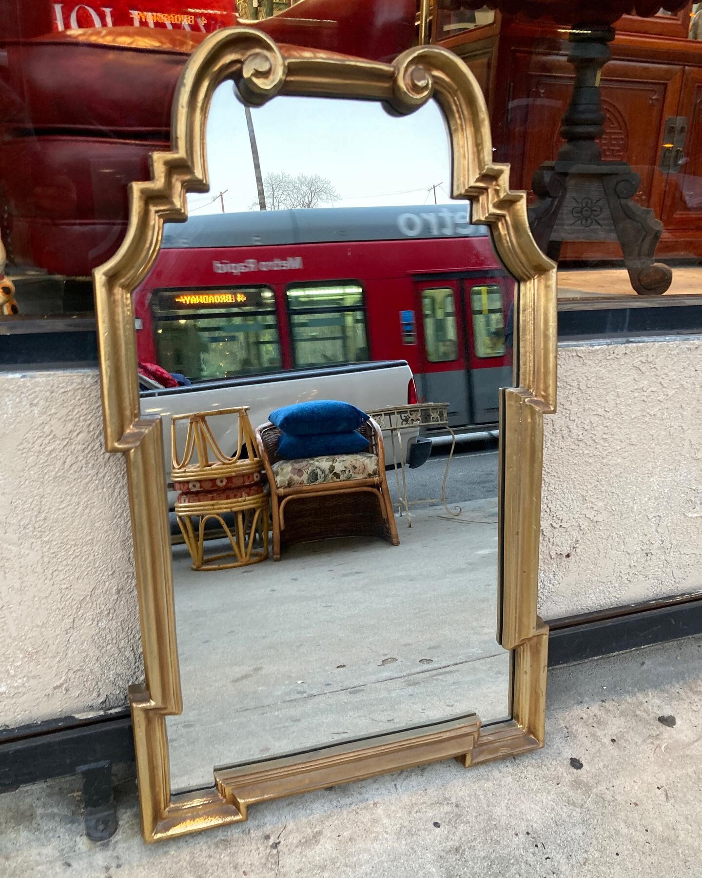 Classic regency style mirror in gold finish, $249. Pending. 24 x 40. #casavictoriala #vintage #mirror #homedecor #setdesign#setdecorator #interiordesign #regency #losangeles #hair #makeup#echopark