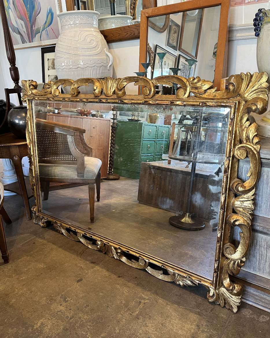 Pasta and Prosecco | Antique Gilded Wood Mirror Made in Italy
