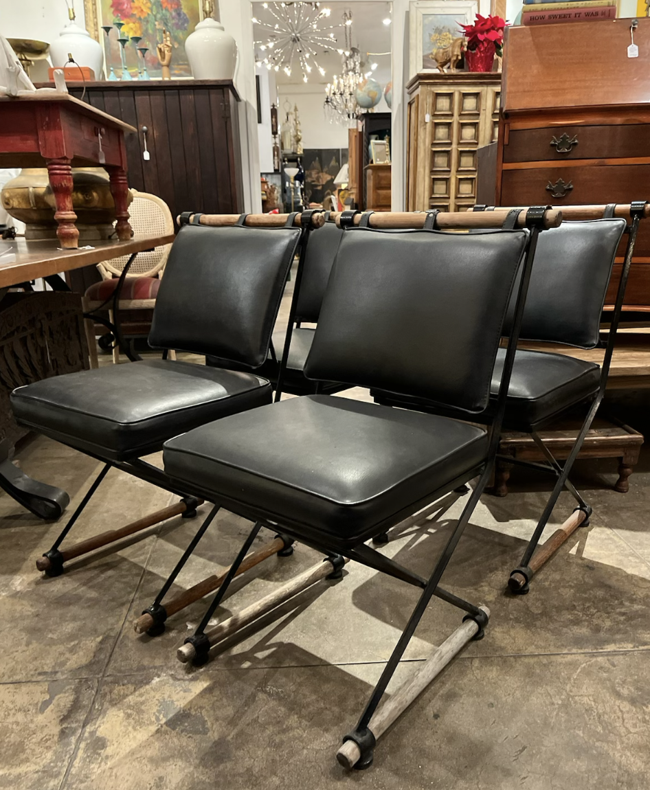 Seated Pilates | Set of 4 1960s Wrought Iron Chairs by Cleo Baldon