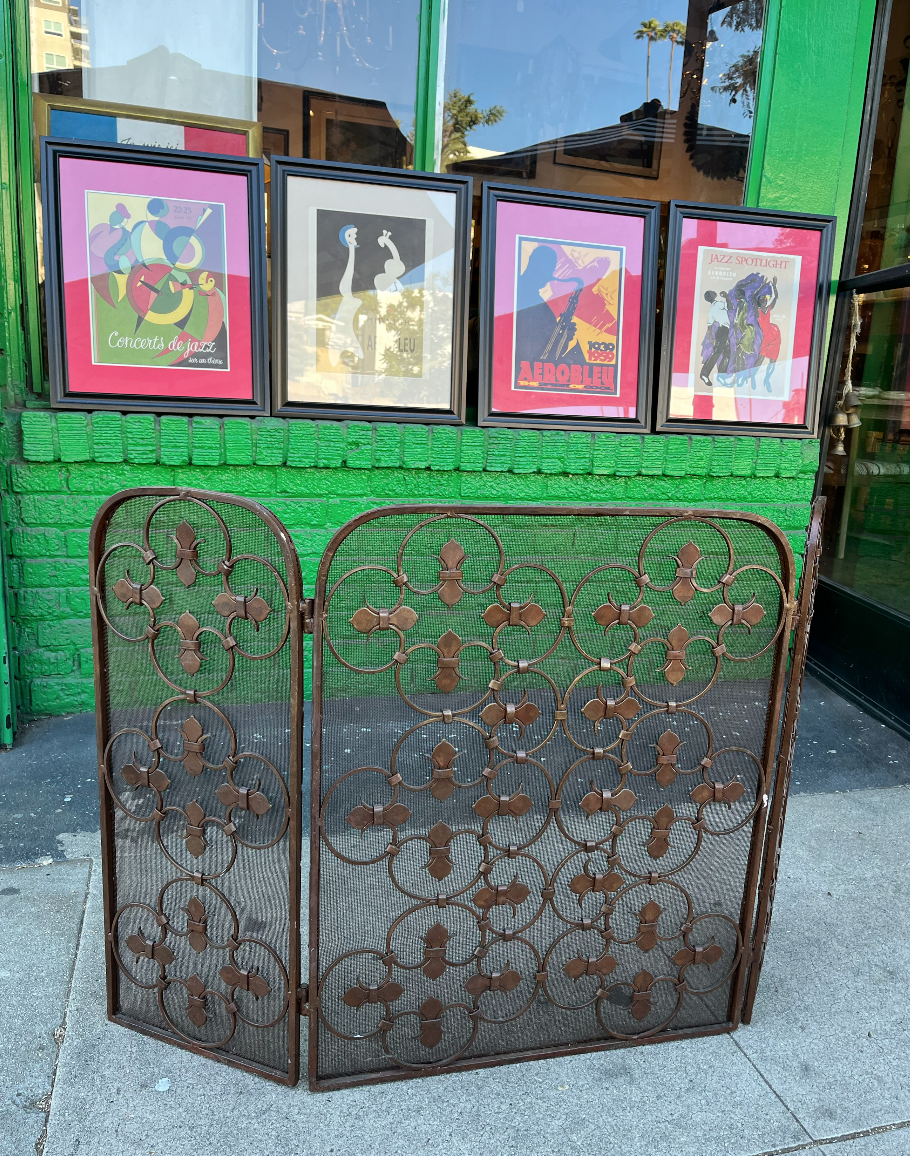 Cozy Cabin Vibes | Vintage Iron Fireplace Screen