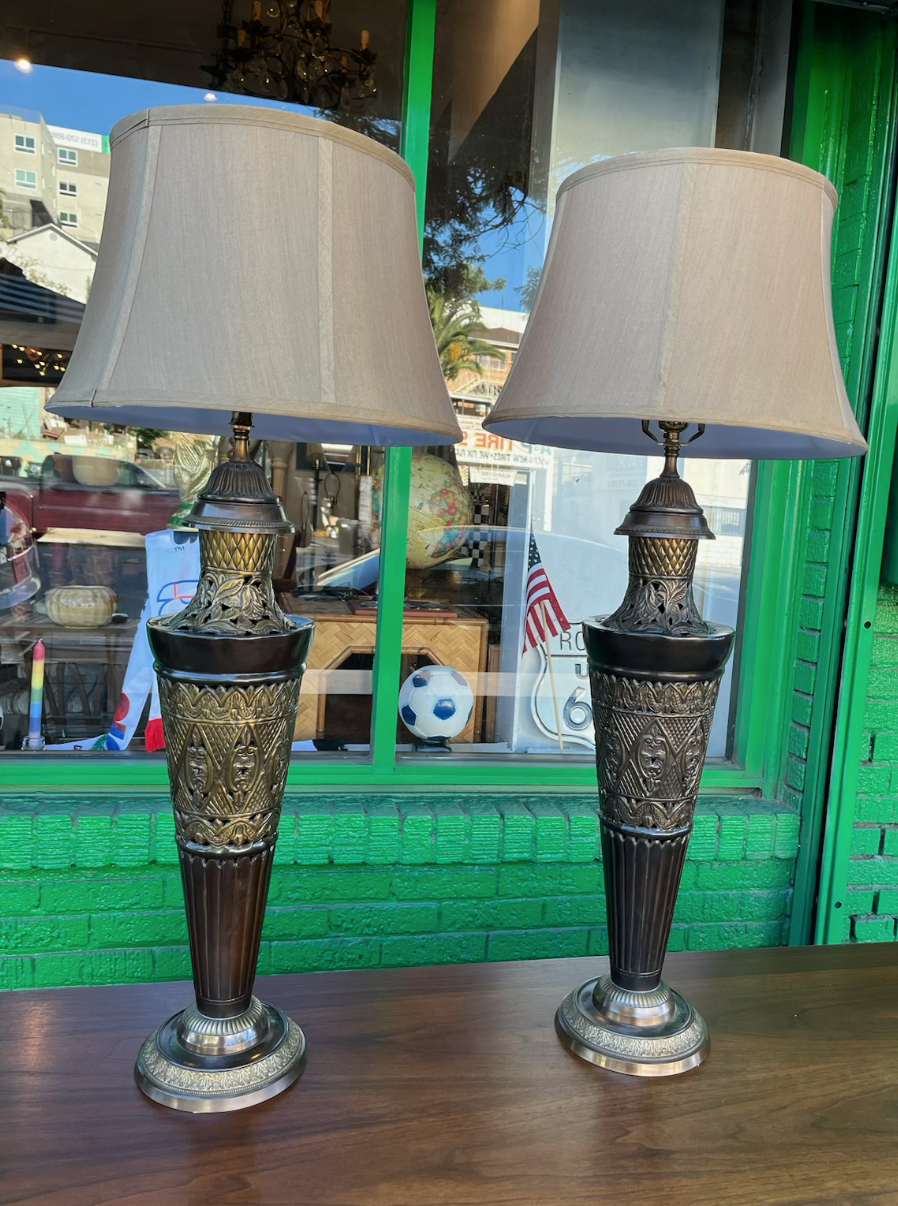 Insiders India | Pair of Perforated Metal Lamps by John Richard