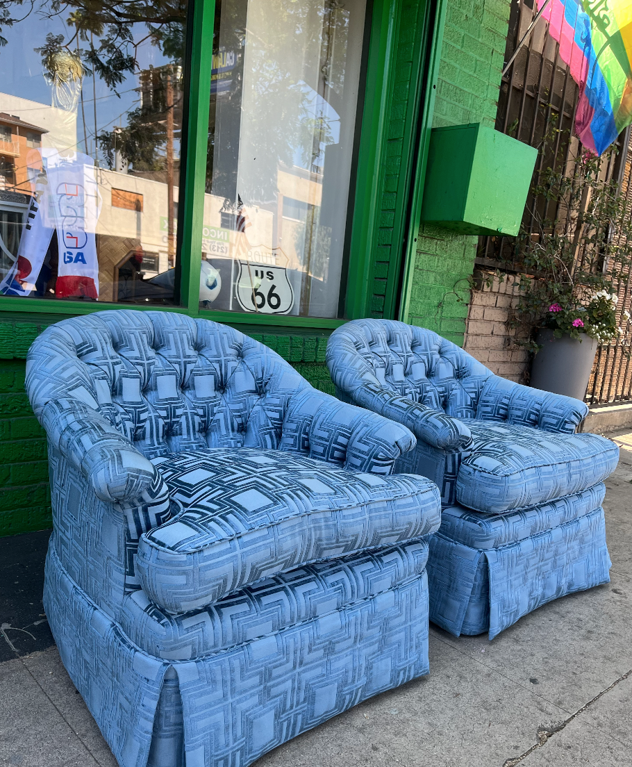 Greek Isle | Pair of Regency-style Custom Club Chairs