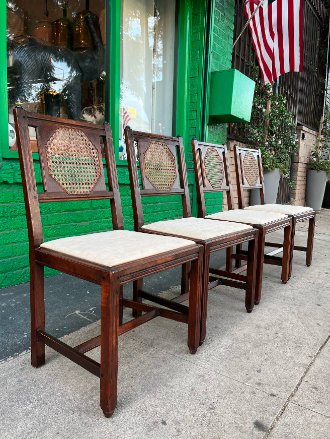 Furniture City | Set of Four Cane Back Dining Chairs by Berkey &amp; Gay Furniture Co.