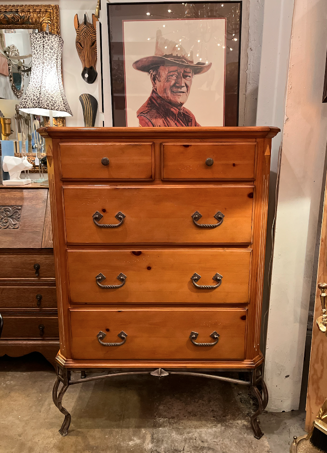 Cozied Up | Rustic Pine Highboy Dresser 