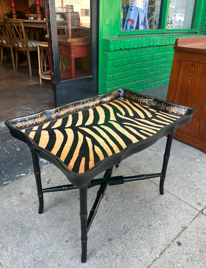 Razzle Dazzle | Zebra Striped Tray Top Coffee Table 
