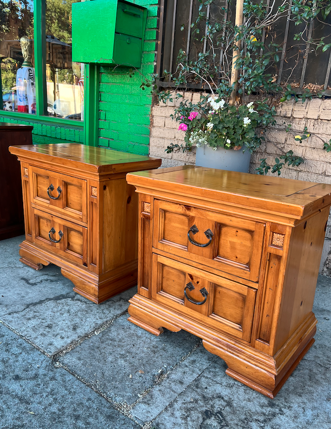 Good Boy | Pair of Rustic Pine Nightstands
