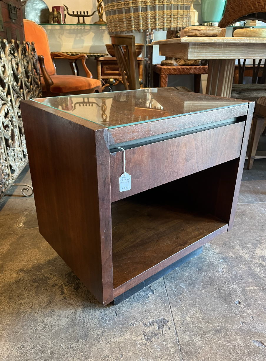Float On | Mid-century Walnut Nightstand by LANE
