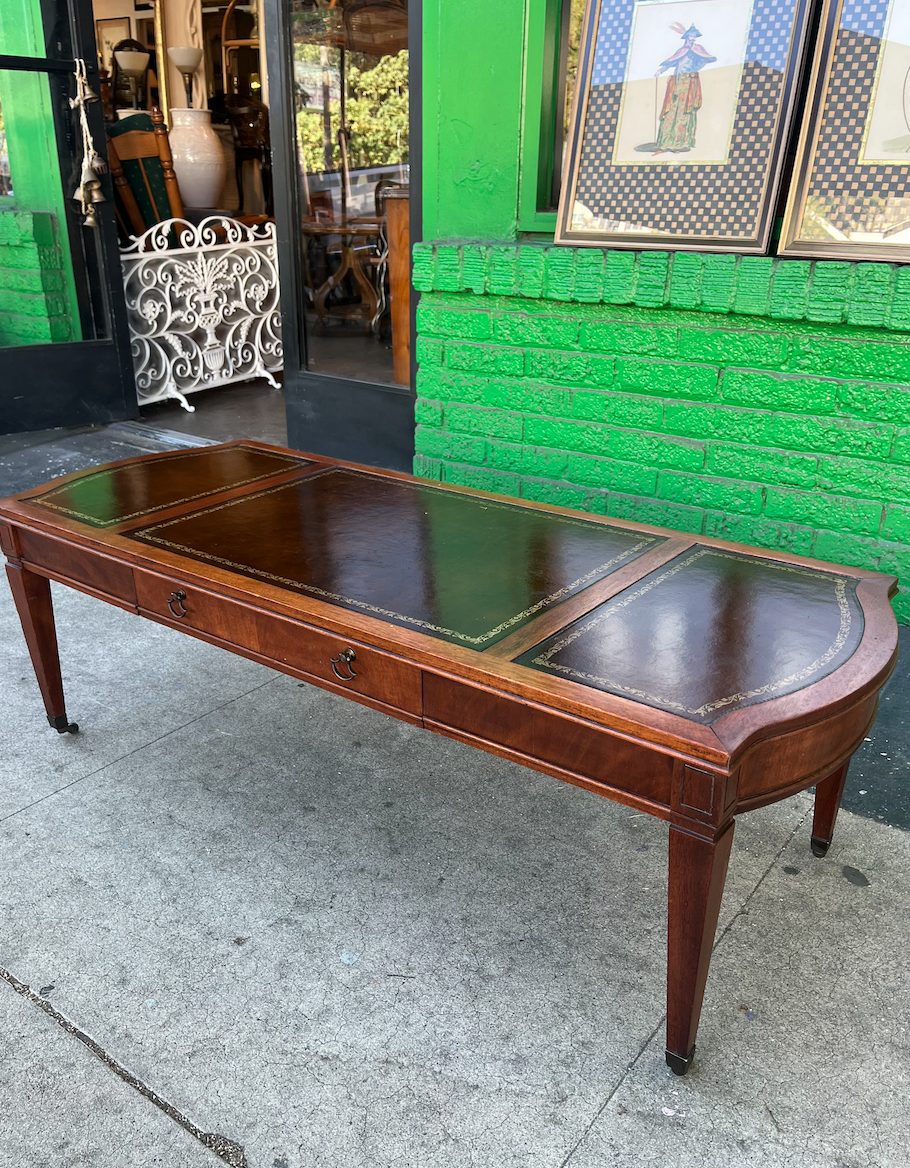 Leather Daddy | Vintage Leather Topped Mahogany Coffee Table