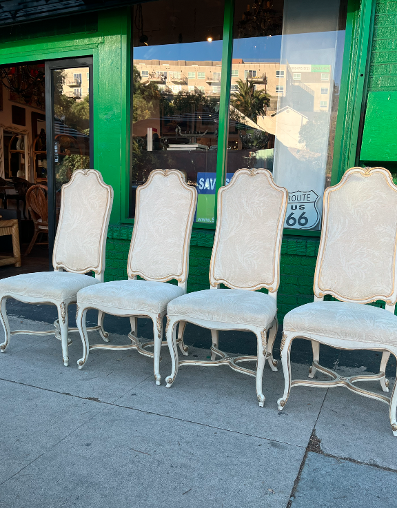 Monsieur Ego | Set of Four French High Back Dining Chairs