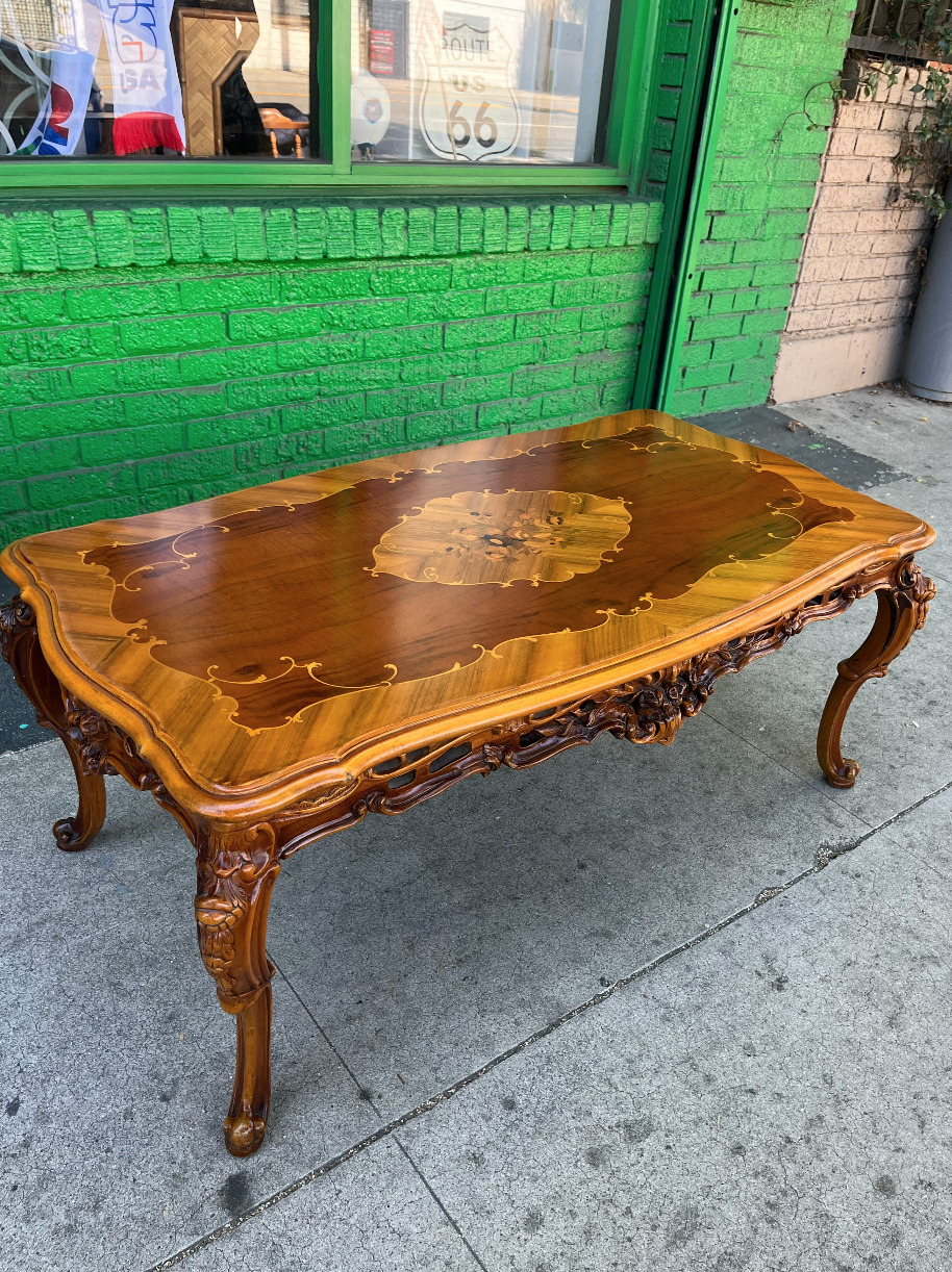 Vintage French-style Carved Coffee Table