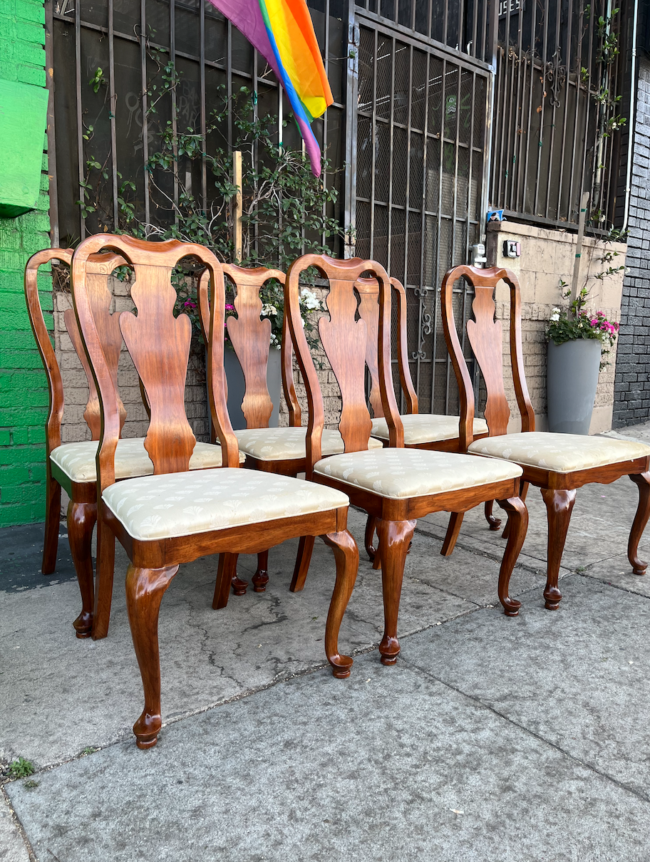 Set of Six Queen Anne Dining Chairs