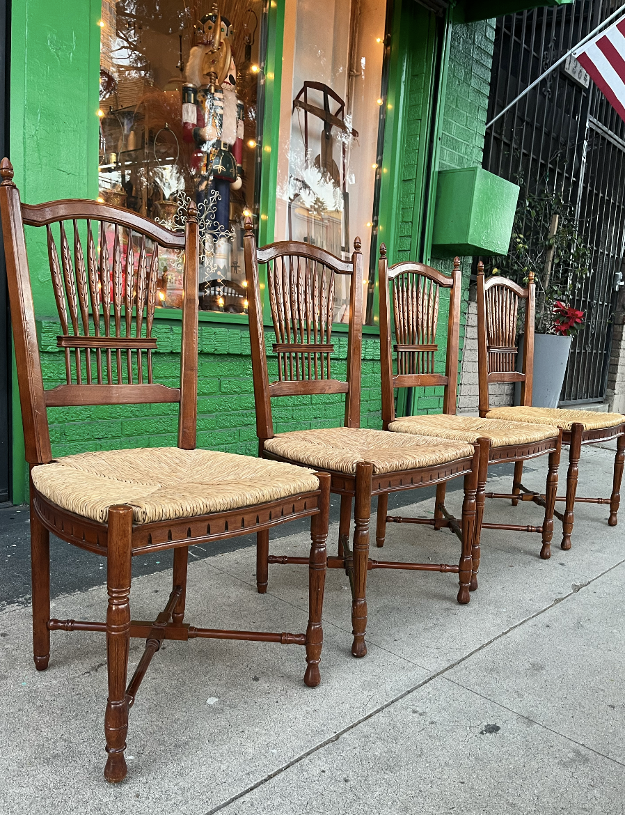 Set of 4 Wheat Sheaf Dining Chairs