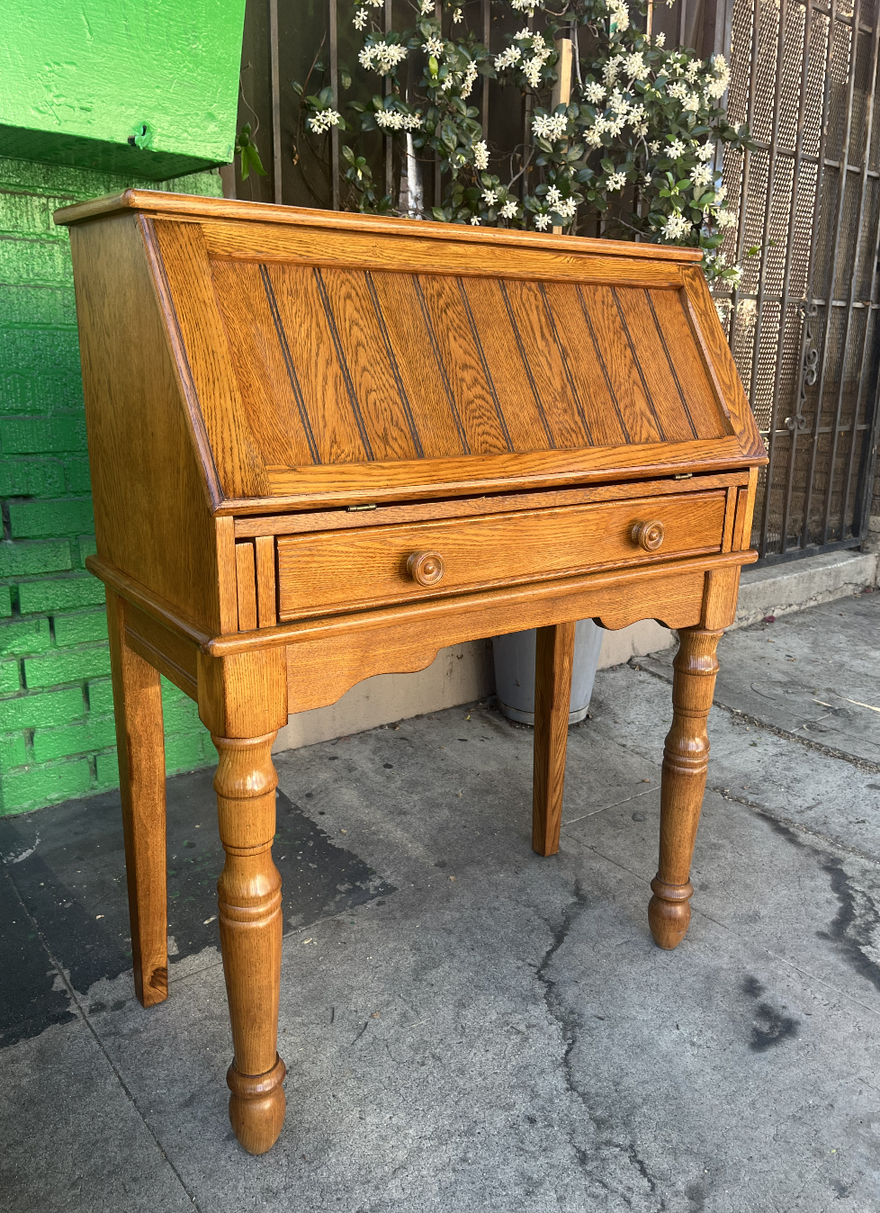 Vintage Oak Secretary Desk