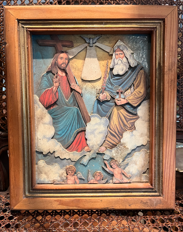 Vintage Mexican Art of the Holy Trinity in 3D