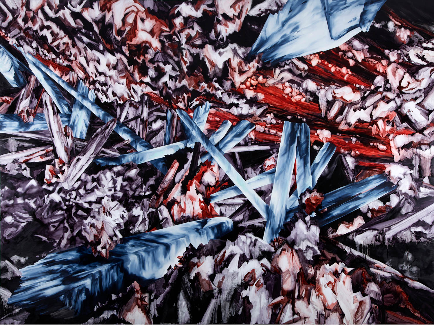The Only Way Out is Through 2009 Oil on canvas wrapped panel, 72 x 96 inches