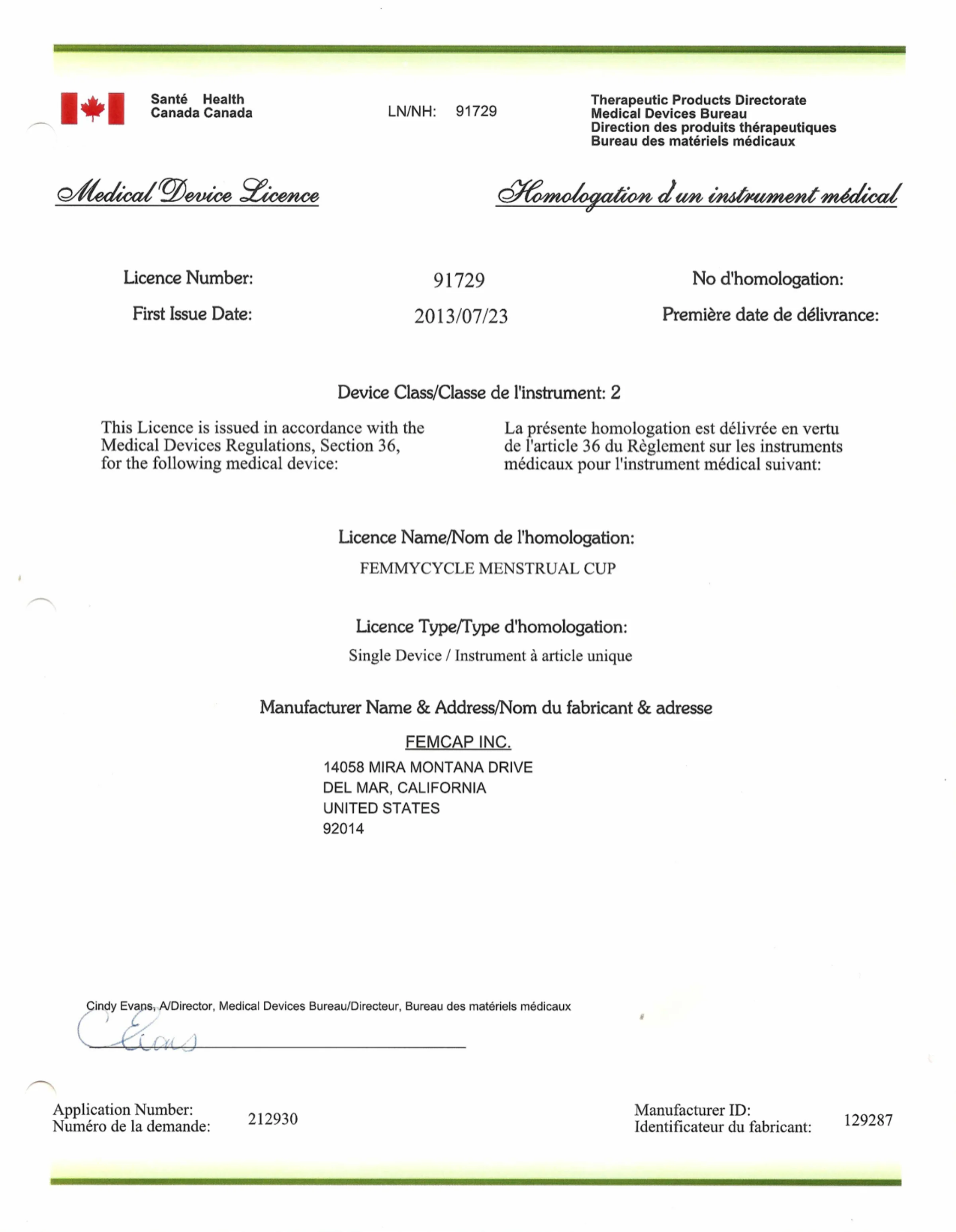 Canadian License 2013