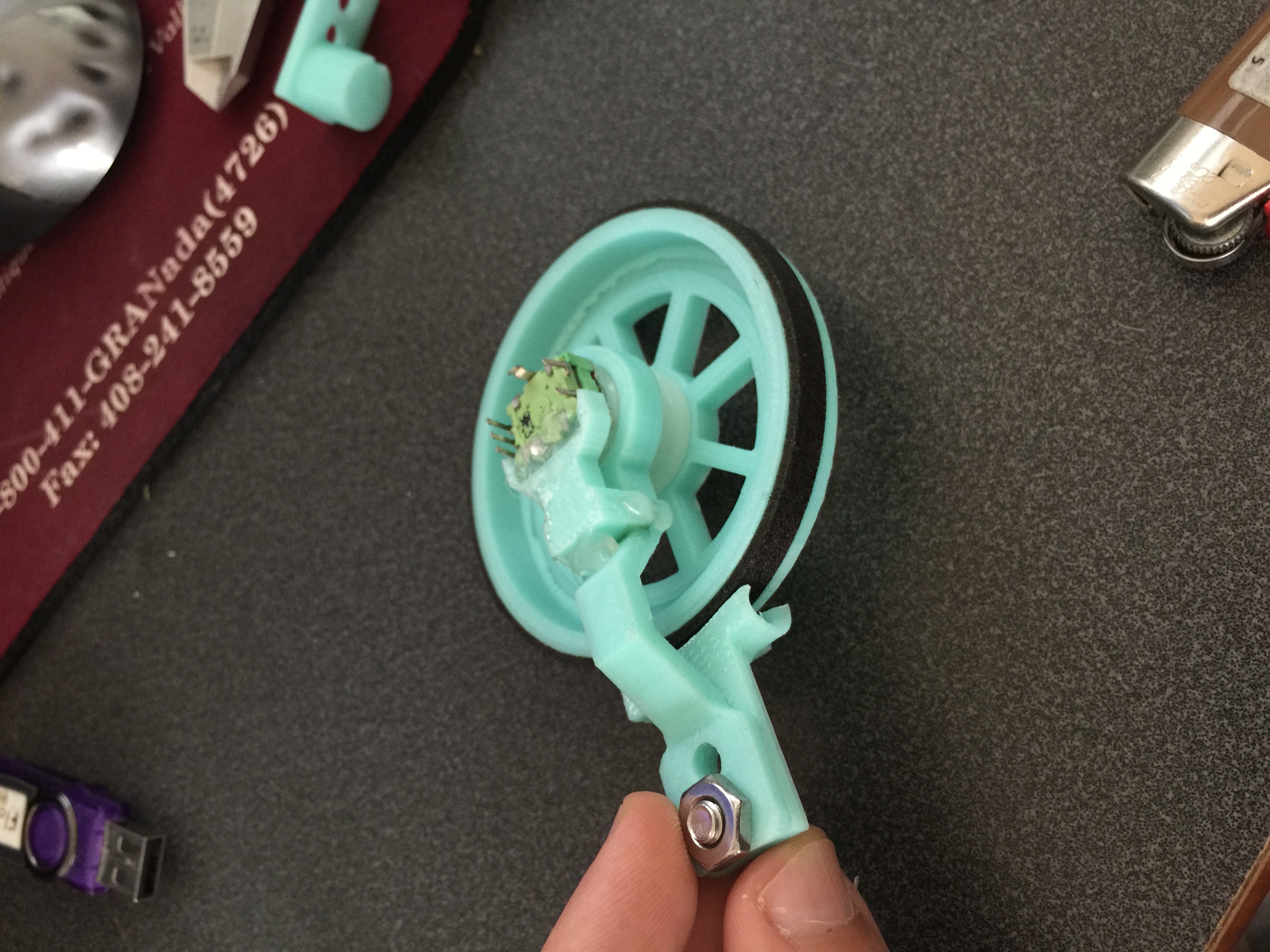Not shown here, a cable tie was super glued inside to close up tolerances. It was was faster than reprinting the part.