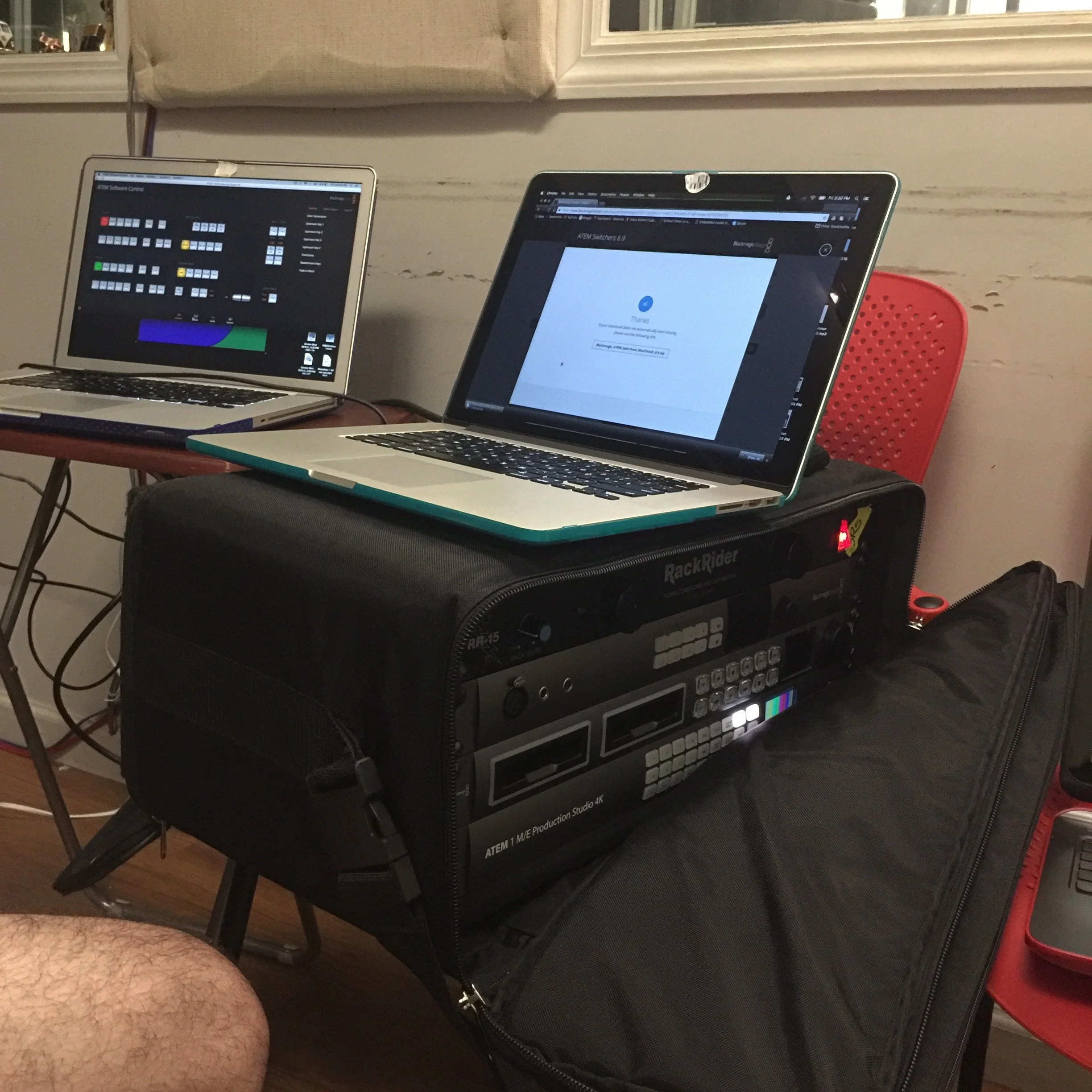 connecting to the ATEM switcher to update and recognizing it.
