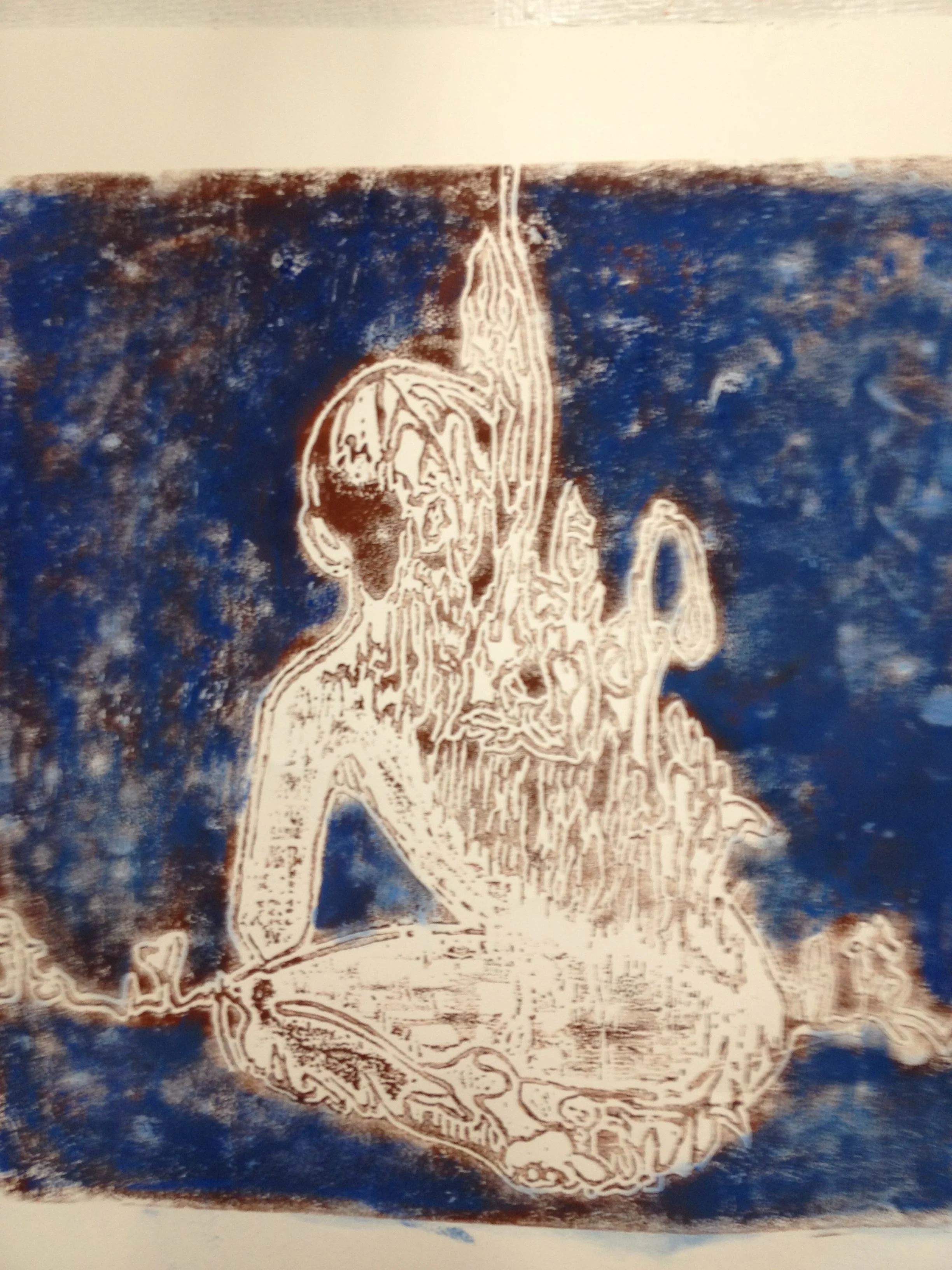 Annalisa Barron , In That Water (woodcut on paper)