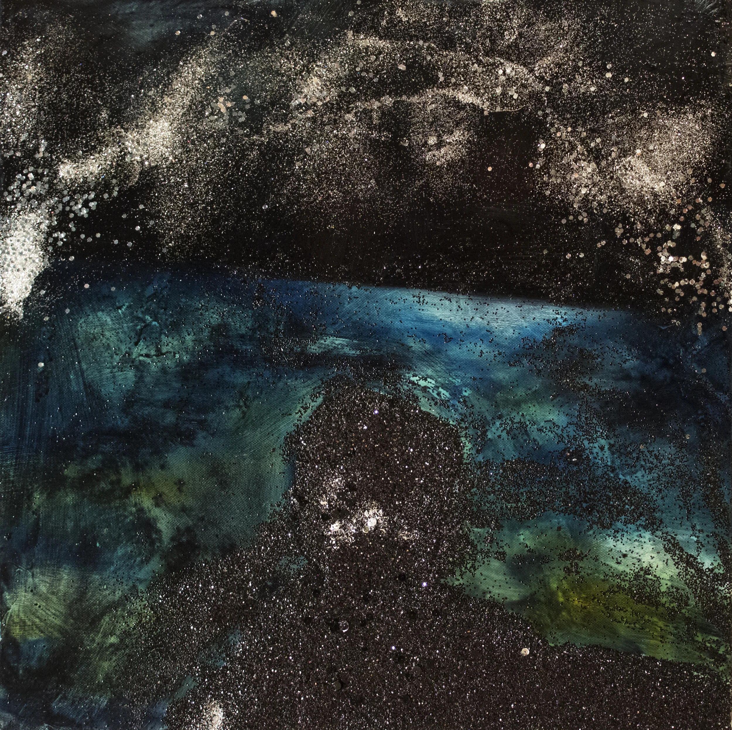 Shannon Estlund , Distance II (oil and glitter on panel)