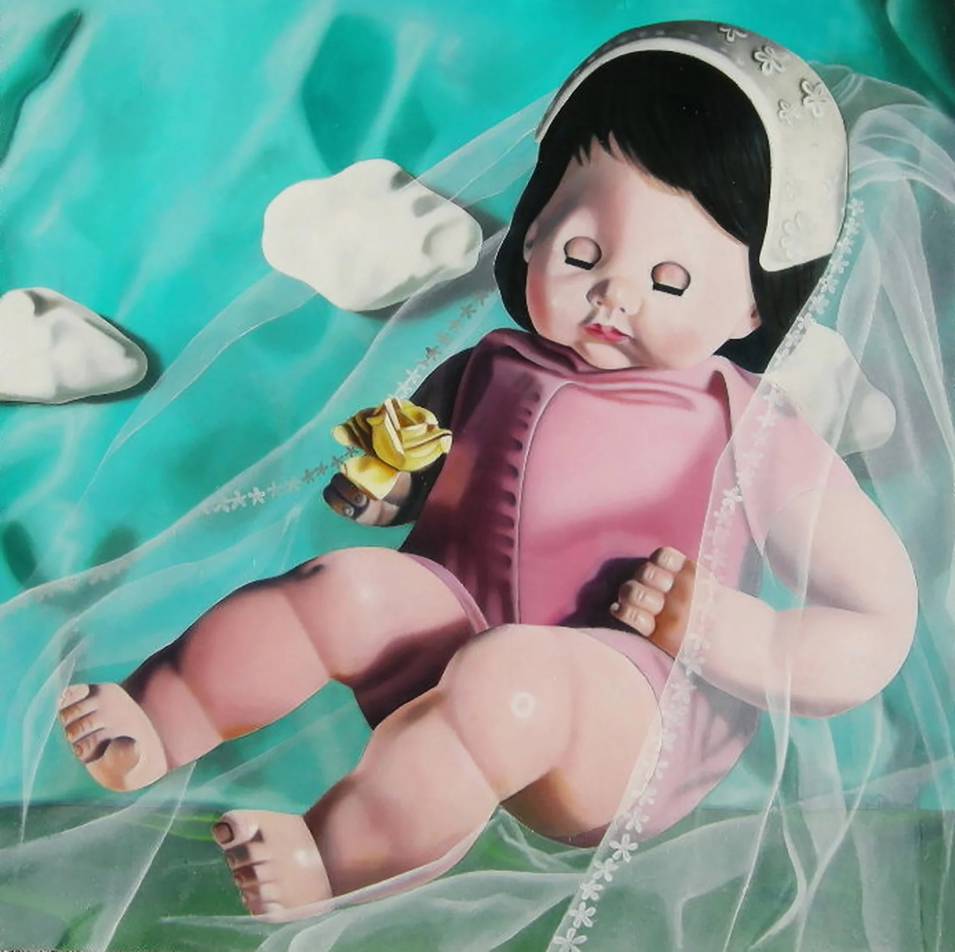 Julie Farstad , Yellow Rose (oil on clayboard)