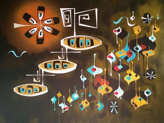 George Perrou , The Gathering (acrylic on canvas)