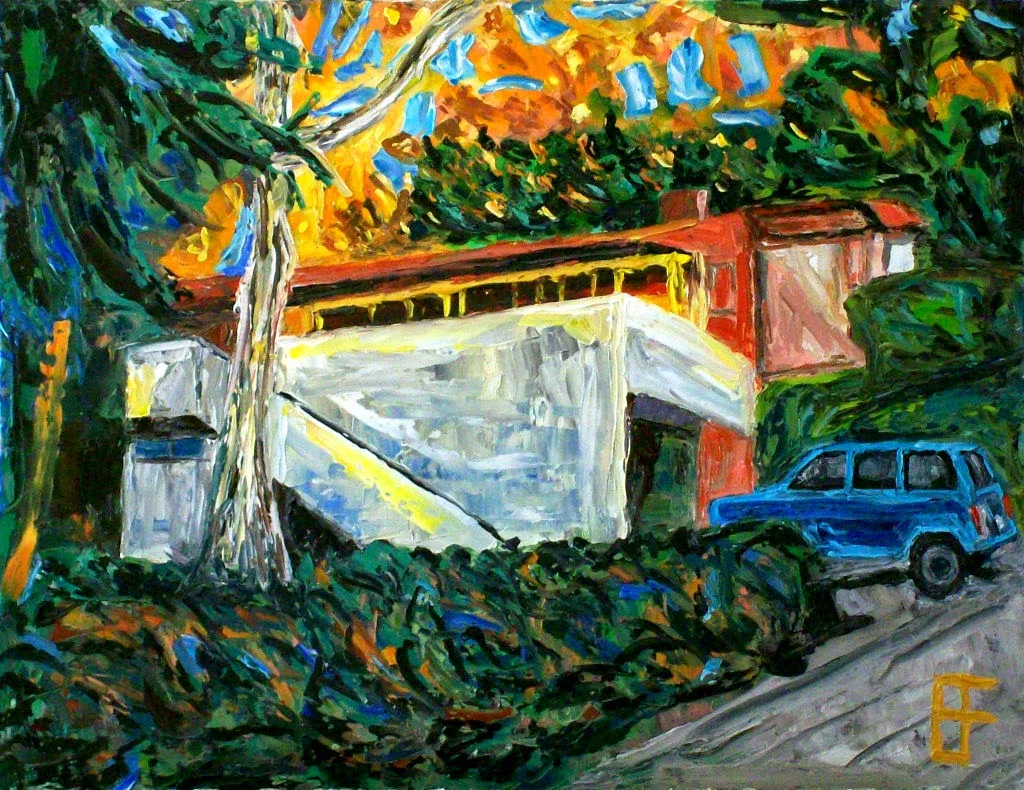 Allen Forrest , Palos Verdes, CA, House (oil on canvas panel)