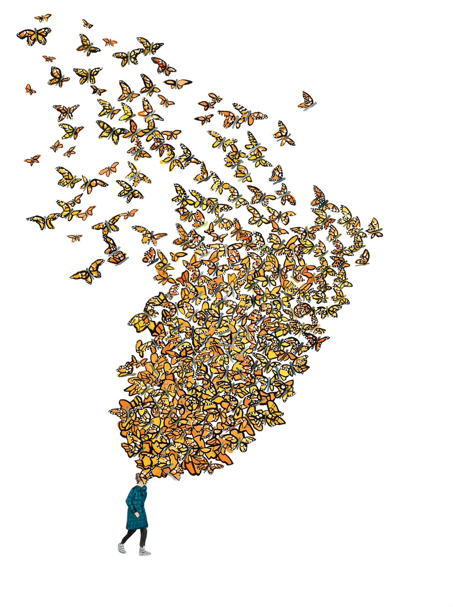 Carrie DeBacker, Monarchs (gouache on paper)