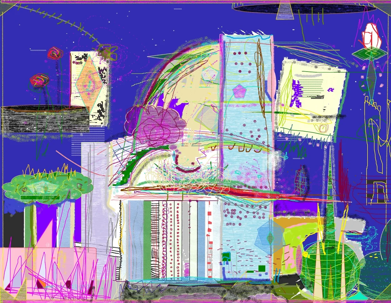 Shell Myers , Me In Philly (physical and digital drawing)