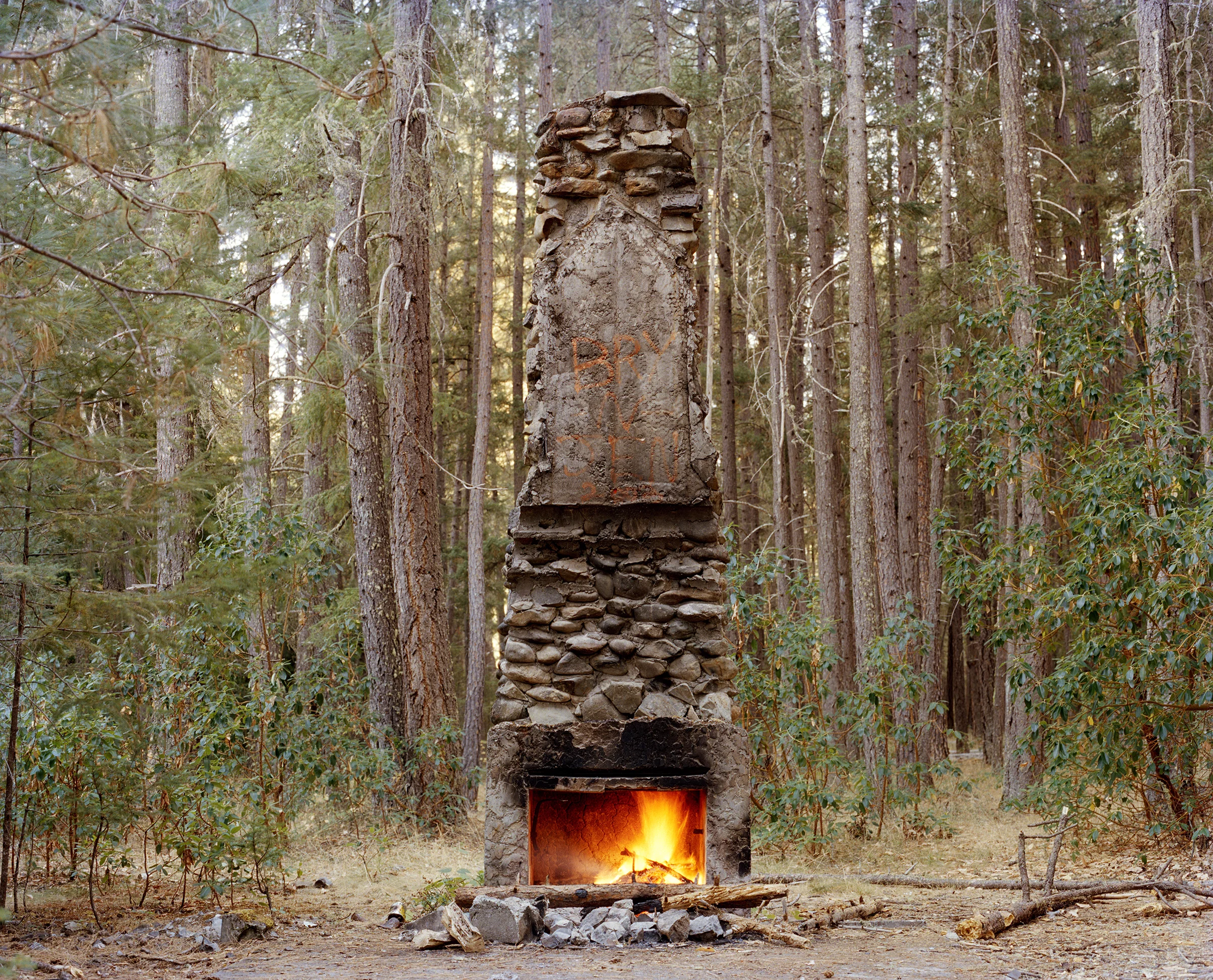 Ashley Valmere , Fireplace in the Forest (photograph)