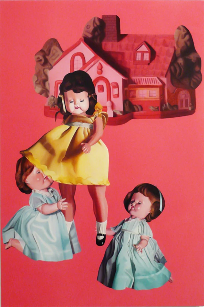 Julie Farstad , She Wants Inside , 2010 Oil on clayboard 36 x 24"