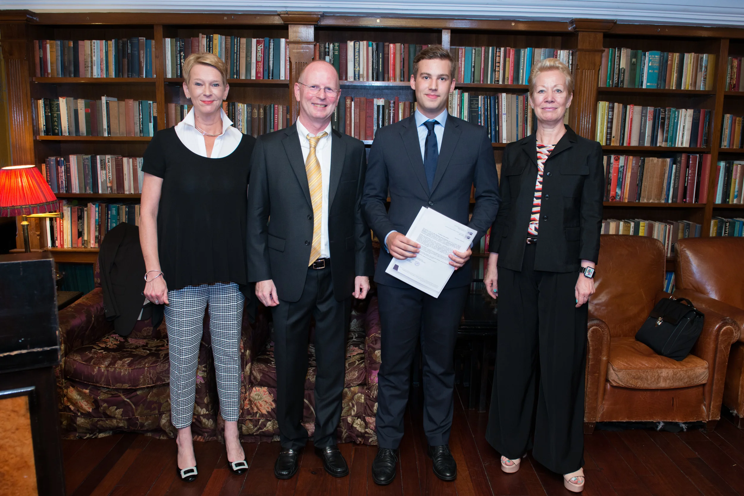 Sabine Florian (Director of GCIC), Uwe Franske (Head of GSIS Business College), Max Neumann (VAMT Trainee), Anette Brandt-Damman (Principal of GSIS)
