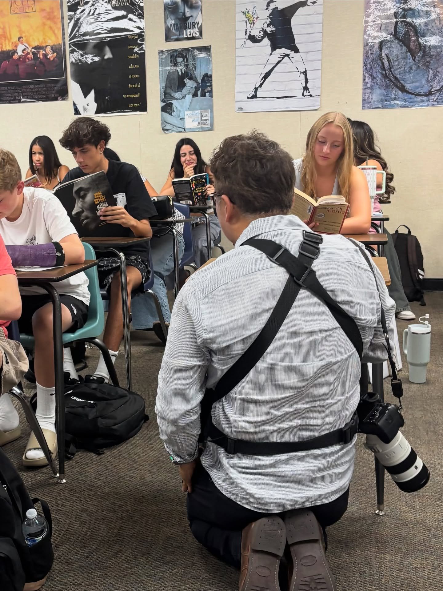 Crazy day when the AP photographer crashes the room to do a story on AI in education. Had to make sure he got one of my fav students Jet reading the Kobe book!