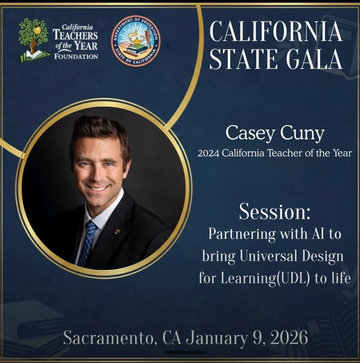 I am thrilled to return to the CA State Gala and run a session showing how AI can unlock the power of Universal Design for Learning(UDL). And I get to hang with the new and former CATOYS&mdash;humbled and honored to get to do this stuff. See you in S