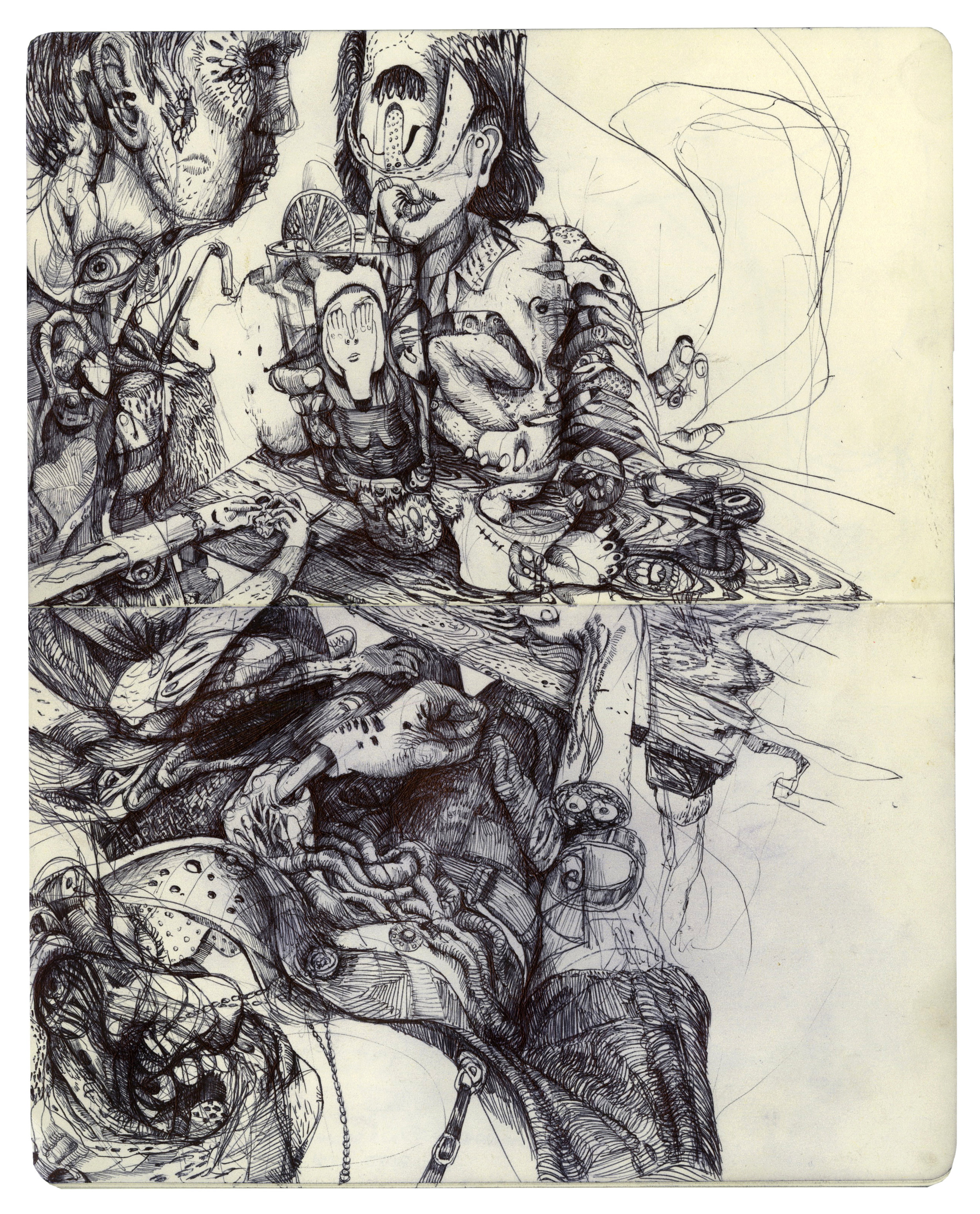 Lily, Pete and Me , 2018, ballpoint pen on paper, 10 x 8 in