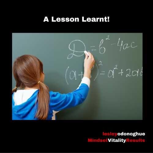 Another Lesson Learnt!