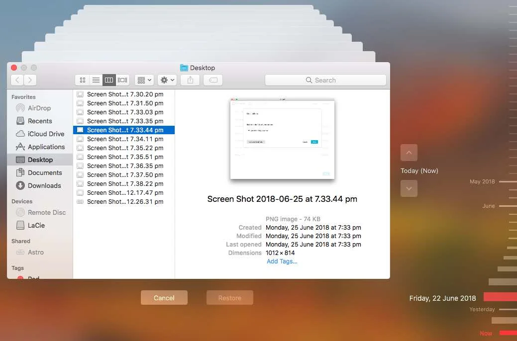 Time Machine Restore