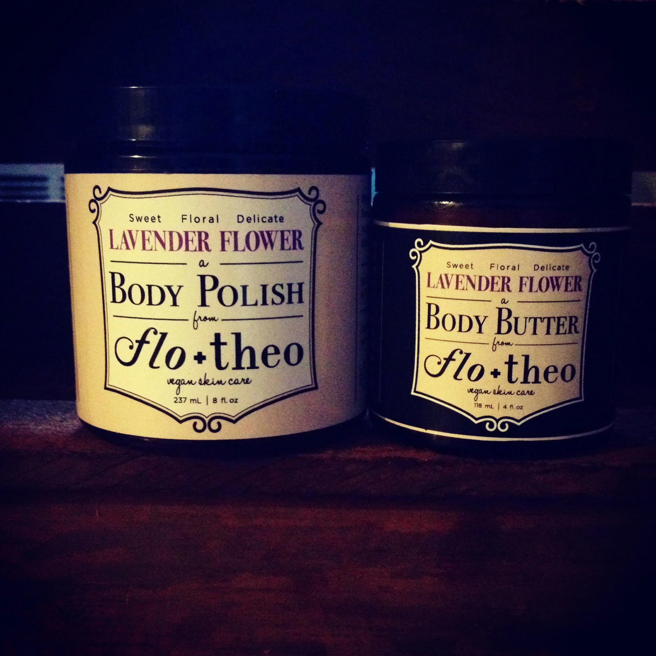 LavenderFlower_BodyButter_BodyPolish_woodbackground.JPG