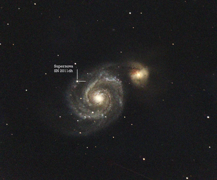 Whirlpool Galaxy (M51) with Supernova