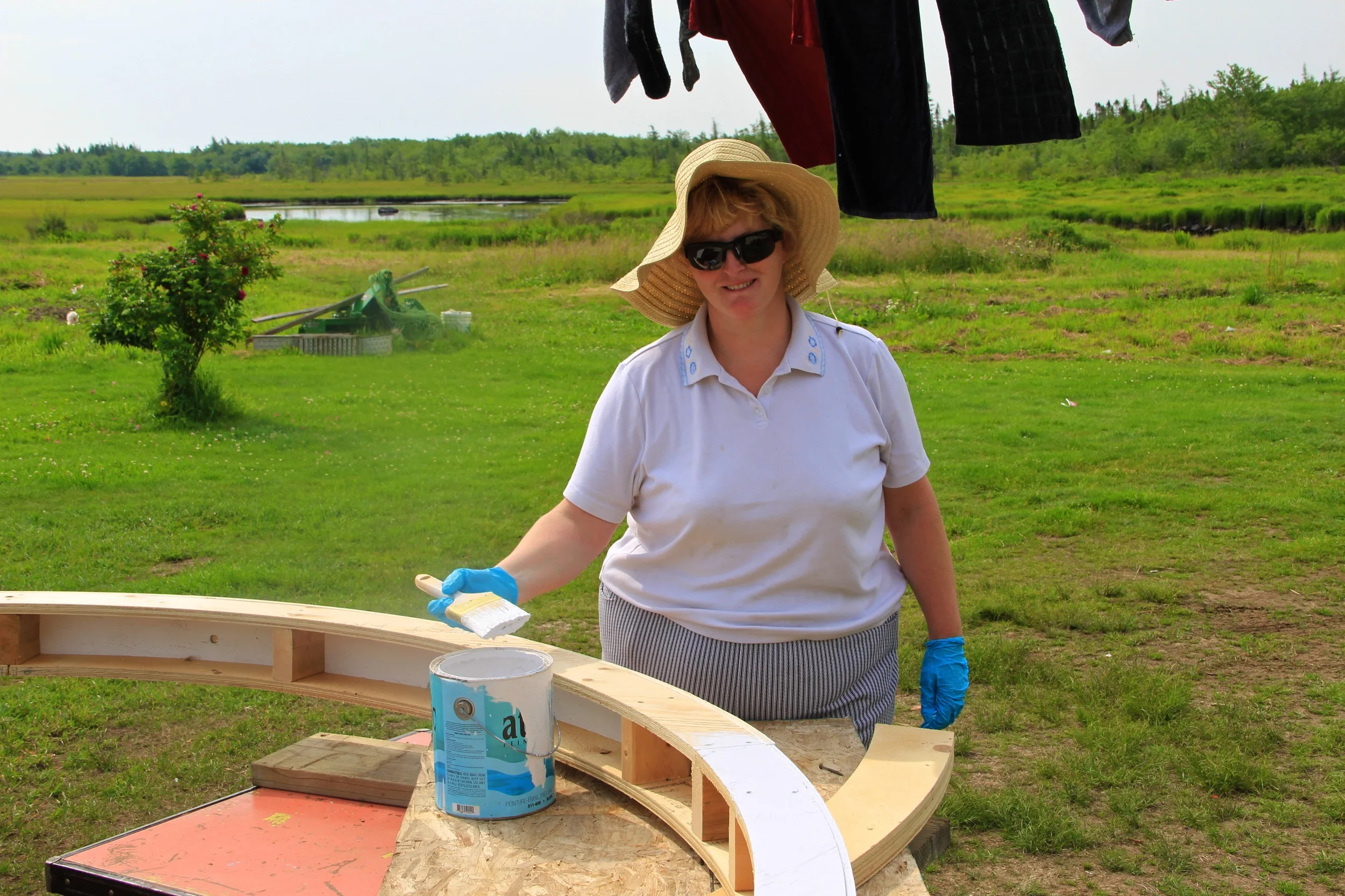 Amanda doing a great job with the painting.