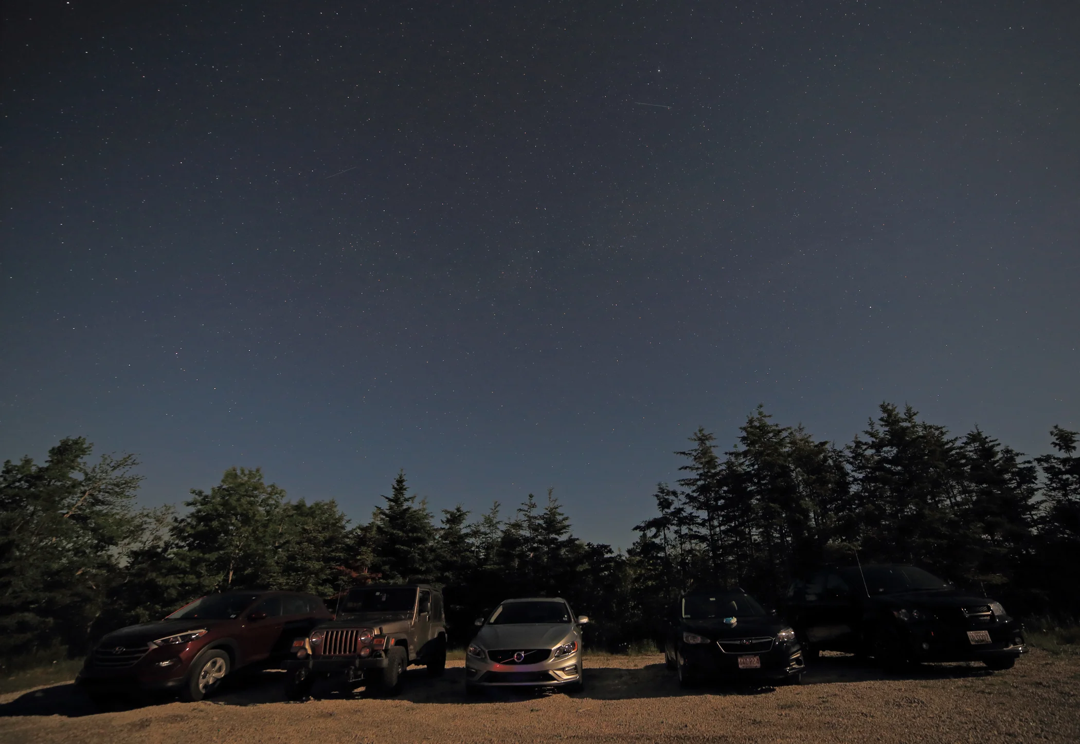 Visitors' vehicles represent folks from france, florida, massachusetts, ontario and yarmouth.