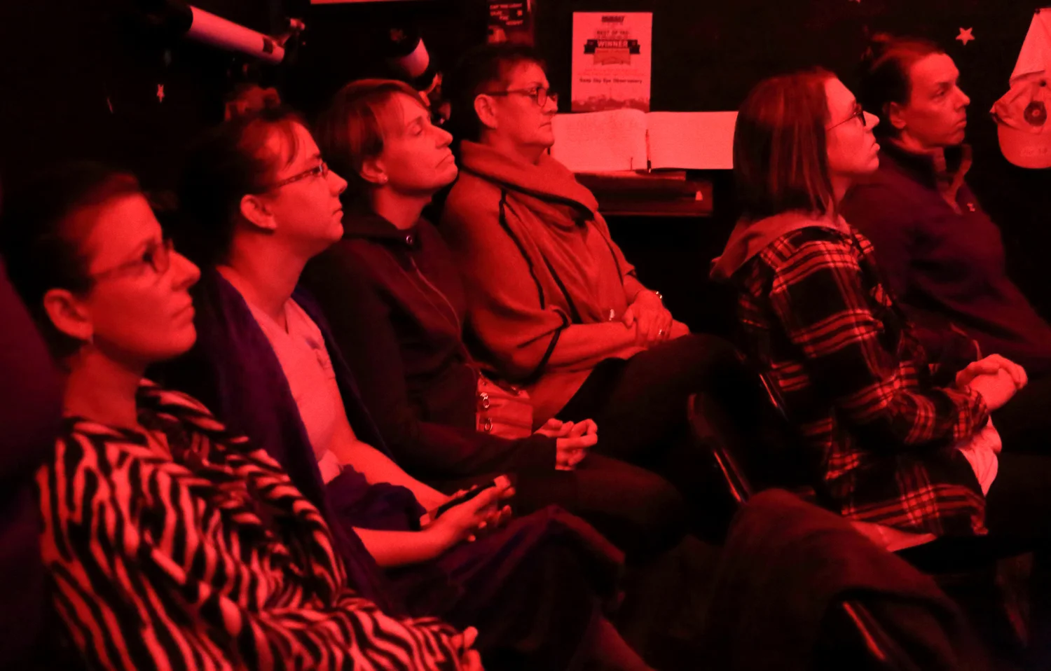 Indoor lecture session - *red light preserves night vision*